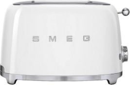 Smeg TSF01WHUK Retro Style 2 Slice Toaster. RRP £169.00. (LOC: RS2.10-QA2163 - SP)