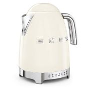Smeg 50s Style KLF04CRUK Cream Variable Temperature Electric Kettle. RRP £229.00. (LOC: RS2.9-