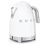 Smeg 50s Style KLF04WHUK White Variable Temperature Electric Kettle. RRP £229.99. (LOC: RS2.9-QA2167