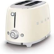 Smeg TSF01CRUK Retro Style 2 Slice Toaster. RRP £169.00. (LOC: RS2.9-QA2180 - SP)