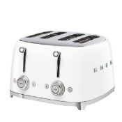 Smeg 50s Style TSF03WHUK White 4-Slice Toaster. RRP £229.00. (LOC: RS2.11-QA2140 - 1P)