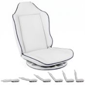 Boxed 360 Swivel Floor Gaming Chair with Adjustable Backrest Padded Cushion for Reading-White (