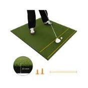 Boxed 20 mm Golf Hitting Mat Includes 2 Rubber Tees and 2 Alignment Sticks (LOC: SR7.2.4-QA2326 -