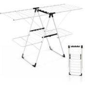 Boxed Costway 2 Tier Foldable Laundry Drying Rack with Adjustable Wings (LOC: SR7.2.2-QA2283 - 1P)