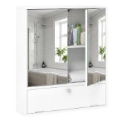 Boxed Bathroom Wall Cabinet with 2 Mirrored Doors Flip-Down Door for Storage (LOC: SR7(1.1)-KK4583 -