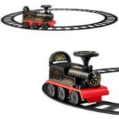 Boxed Costway Kids Blue Electric Ride On Train Toy with Curved Tracks 6V (LOC: SR7(1.1)-KK4611 -