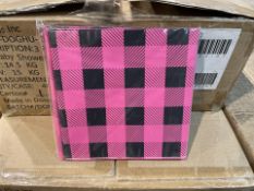 144 X BRAND NEW PACKS OF 3 PINK BUFFALO PLAID FOR GIRL BABY SHOWER TABLE COVERS 54 X 108 INCHES (