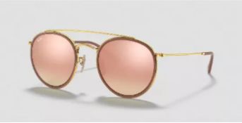 NEW & PACKAGED RAY-BAN Clubround Double Bridge Sunglasses - TORTOISE ON ARISTA WITH LIGHT BROWN
