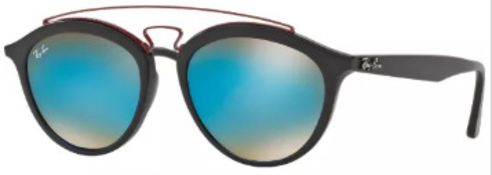 NEW & PACKAGED RAY-BAN New Gatsby II Sunglasses - BLACK WITH GREY MIRROR GREEN LENSES. RRP £174. (