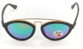NEW & PACKAGED RAY-BAN New Gatsby II Sunglasses - BLACK ON ARISTA WITH GREY MIRROR GREEN LENSES. RRP
