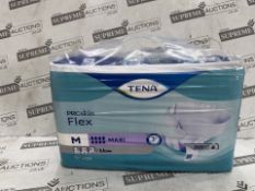 12 X BRAND NEW TENA PROSKIN FLEX MEDIUM MAXI 22 PACK (LOC: 43.5-HH2176 - 2LP)