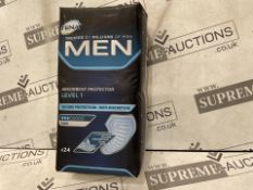 12 X BRAND NEW TENA Men Active Fit Absorbent Protector, Level 1 (24 Count) | Ultra Thin Incontinence
