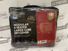 16 X BRAND NEW THE GARDEN HOME AND CO PREMIUM MODULAR 4 SEATER LARGE CUBE SET COVERS,