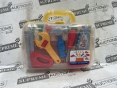 12 X BRAND NEW PETERKIN | Classic Children's Tool Set in Carry Case | 14 piece, brightly coloured,
