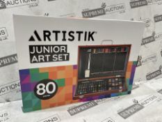 6 X BRAND NEW ARTISTIK 80 PIECE JUNIOR ART SETS RRP £40 EACH (LOC: 44.8-HH1661 - 1P)