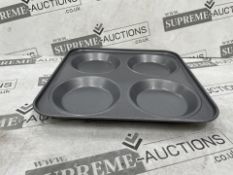 50 X BRAND NEW GREY 4 CUP YORKSHIRE PUDDING TRAYS (LOC: 49.8-HH2038 - 1P)