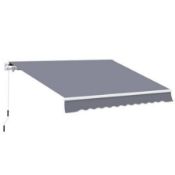 Outsunny Manual Retractable Awning 3x4m Awning Grey (LOC: SR6,7.6,End-RR2101 - OSL)