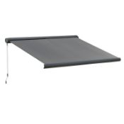 Outsunny Full Cassette Electric Awning Door Window Patio Canopy Retractable Sun Shade Grey 3m (