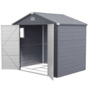 Outsunny 8 x 4FT Galvanised Garden Storage Shed, Metal Outdoor Shed with Double Doors and 2 Vents (