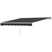 Outsunny Garden Retractable Awning - Black (LOC: R16,W-RR2048 - OSL)