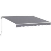 Outsunny Garden Sun Shade Canopy Retractable Awning, 2.5 x 2m, Dark Grey (LOC: R16,W-RR2059 - OSL)