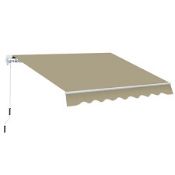 Outsunny Manual Retractable Awning 2.5 x 2m - Beige - 01-0135 (LOC: R16,W-RR2075 - OSL)
