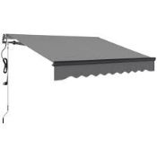 Outsunny 2.5 x 2m Electric Awning with Remote Controller, Aluminium Frame DIY Retractable Awning,