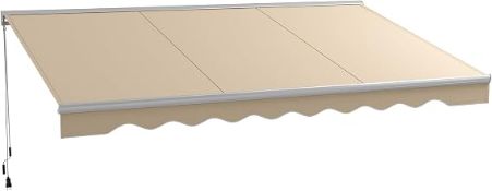 Outsunny 13' x 10' Electric Awning with LED Lights, Retractable Awning, (LOC: SR6,7.6,End-RR2095 -