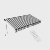 Outsunny 3.5 x 2.5m Aluminium Frame Electric Awning, Retractable Awning Sun Canopies for Patio
