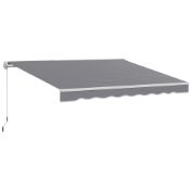 Outsunny Garden Retractable Awning - Dark Grey (LOC: R16,W-RR2034 - OSL)