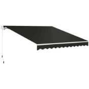 Outsunny 3 x 2.5m Garden Patio Manual Awning, Retractable Canopy Sun Shade Shelter (LOC: R16,W-