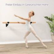 Boxed Costway Black Wall-Mounted Beech Wood Ballet Barre 120cm (LOC: SR7(1.1)-KK4586 - 1P)