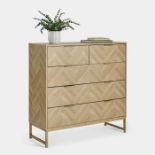 Boxed Ducie Herringbone Chest of Drawers (LOC: RS1.2-KK5923 - MP)