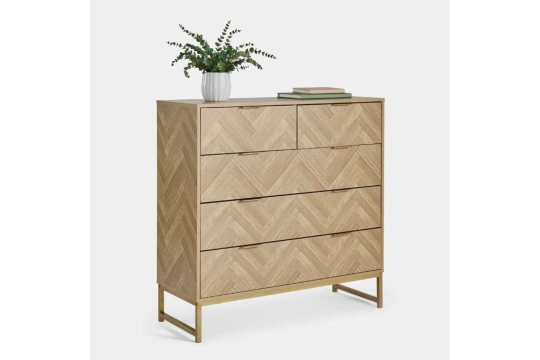 Boxed Ducie Herringbone Chest of Drawers (LOC: RS1.2-KK5923 - MP)