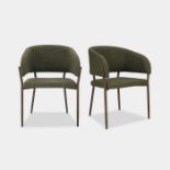 Boxed Oxford Set of 2 Mid-Century Dining Chairs – Green (LOC: RS1.3-KK5963 - MP)