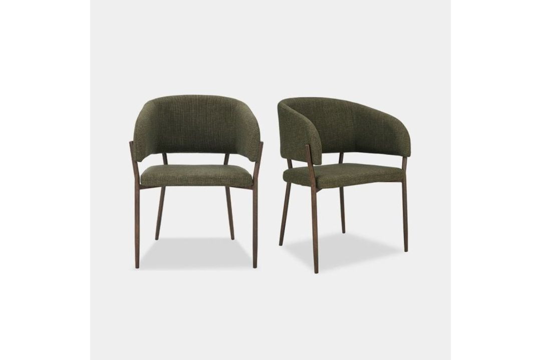 Boxed Oxford Set of 2 Mid-Century Dining Chairs – Green (LOC: RS1.3-KK5963 - MP)
