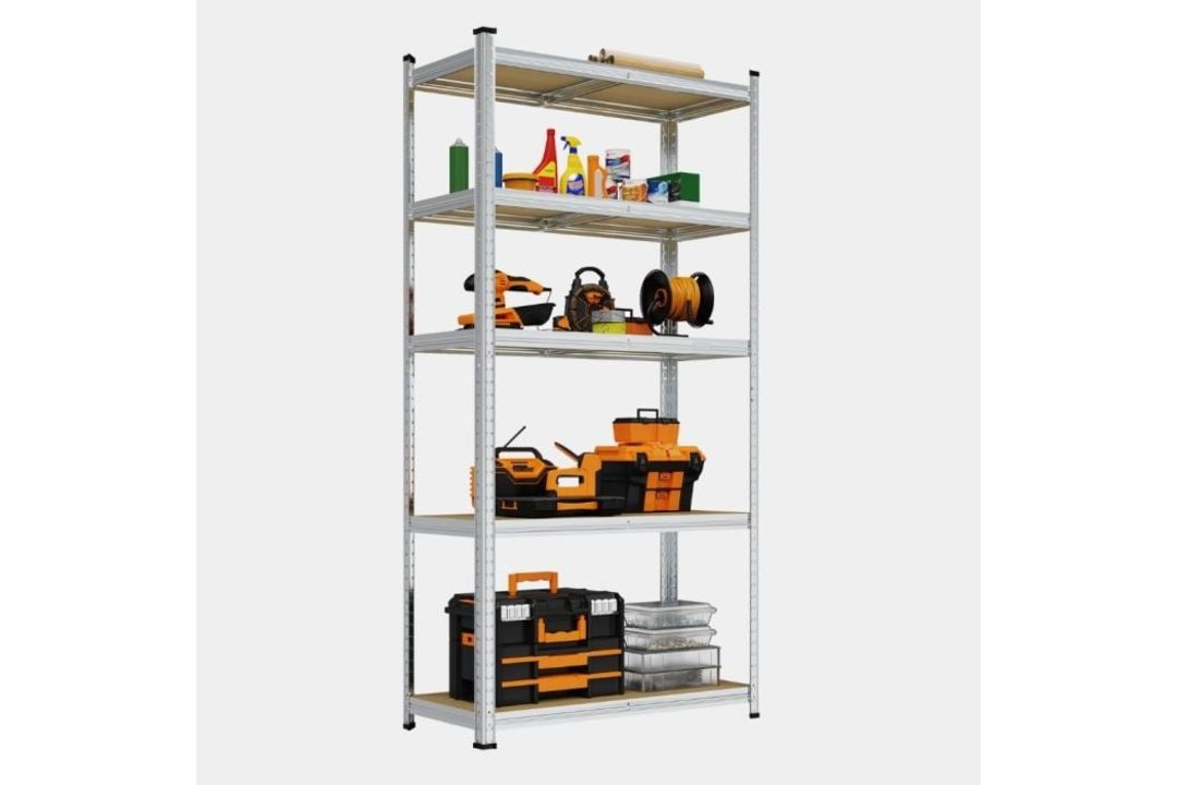 Boxed 5-Tier Galvanised Steel Shelving Unit – Silver (180 x 90 x 40cm) (LOC: RS1.2-KK5934 - 1LP)