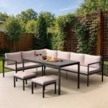 Boxed Aruba Garden Corner Sofa with Table.(BOX 2/2 ONLY) (LOC: RS2BW-KK6124 - MP)
