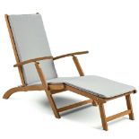 Boxed Hudson Grey Sun Lounger Chair with Cushion - Brown (LOC: RS1.2-KK5953 - MP)