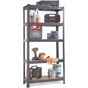 Boxed 5-Tier Metal Shelving Unit – Grey (150 X 75 X 30cm) (LOC: SR5(2.2)-KK3784 - 1LP)