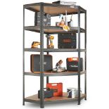 Boxed 5-Tier Metal Corner Shelving Unit – Grey (180 X 40cm) (LOC: RS1.2-KK5959 - MP)