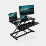 Boxed Gas Assisted Sit Stand Rising Workstation - Black (LOC: RS1.2-KK5927 - 1LP)