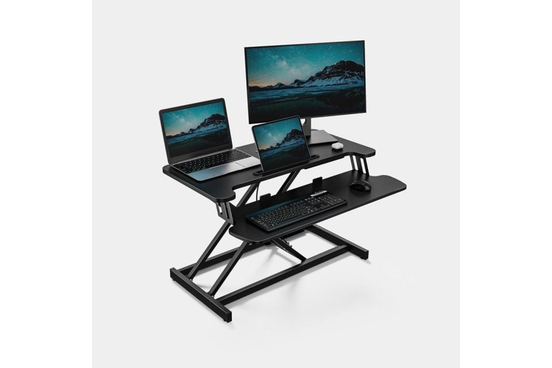 Boxed Gas Assisted Sit Stand Rising Workstation - Black (LOC: RS1.2-KK5927 - 1LP)
