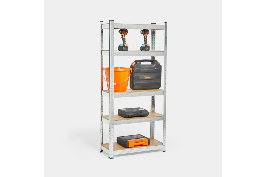 Boxed Galvanised 5 Tier Racking 1.5M - Silver (LOC: RS1.2-KK5946 - 1LP)