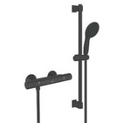 Boxed Grohe Precision Start HP Rear-Fed Exposed Matt Black Thermostatic Shower Mixer Set. RRP £259.