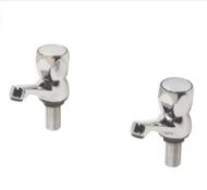 Boxed SWIRL CONTRACT METAL HEAD BATHROOM BASIN TAPS PAIR (LOC: SR9.4.4-QA2906 - SP)