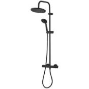 Boxed GoodHome Cavally Matt Black Wall-mounted Thermostatic Multi head shower. RRP £195.00. (LOC: