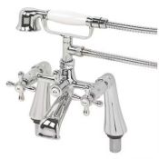 Boxed Swirl Traditional Chrome 286.5mm Deck Mounted Dual Control Manual Shower Mixer Tap (LOC: SR9.