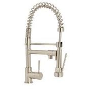 Boxed Cooke & Lewis Bilbrough Nickel effect Kitchen Side lever spring neck Tap (LOC: SR9.4.5-