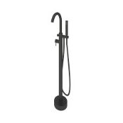 Boxed Aquadry Oria Matt Black Freestanding Mono shower mixer Tap. RRP £395.00. (LOC: SR9.4.5-